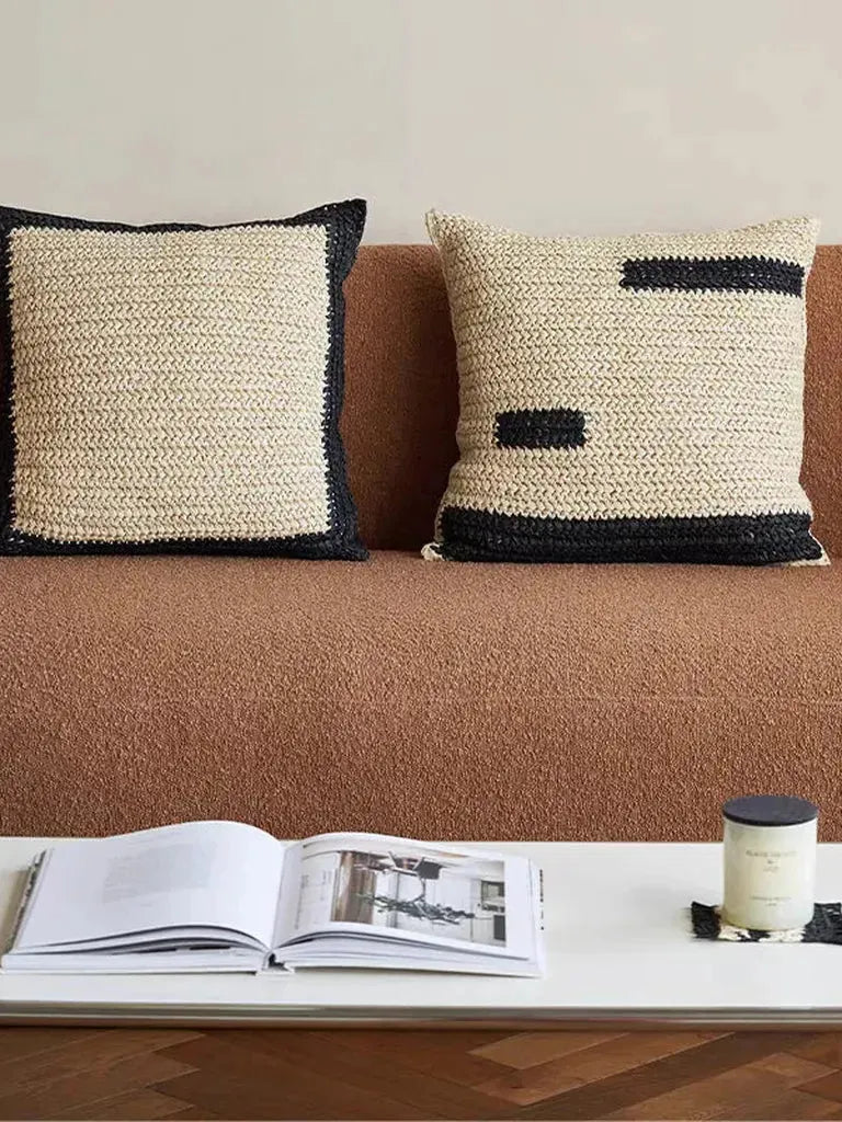 Tropical Raffia Square Pillow