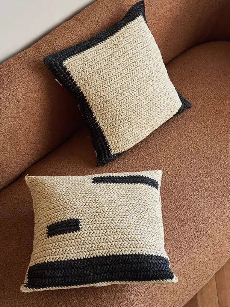 Tropical Raffia Square Pillow