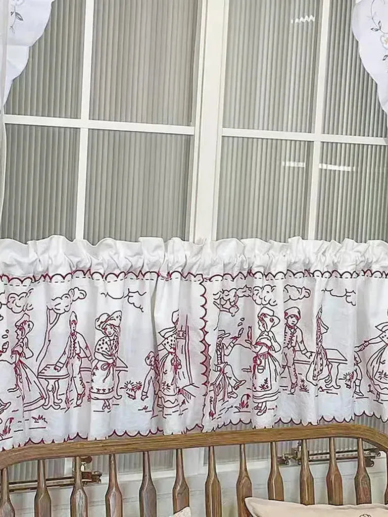 Vintage Embroidery Coffee Curtain