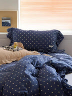 Vintage Blue Polka Dot Bedding Set