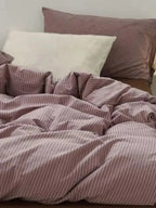 Purple Striped Duvet Cover
