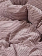 Purple Striped Duvet Cover