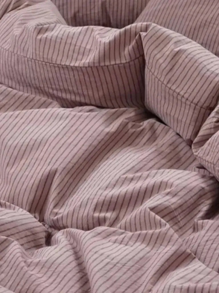 Purple Striped Duvet Cover