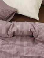 Purple Striped Duvet Cover