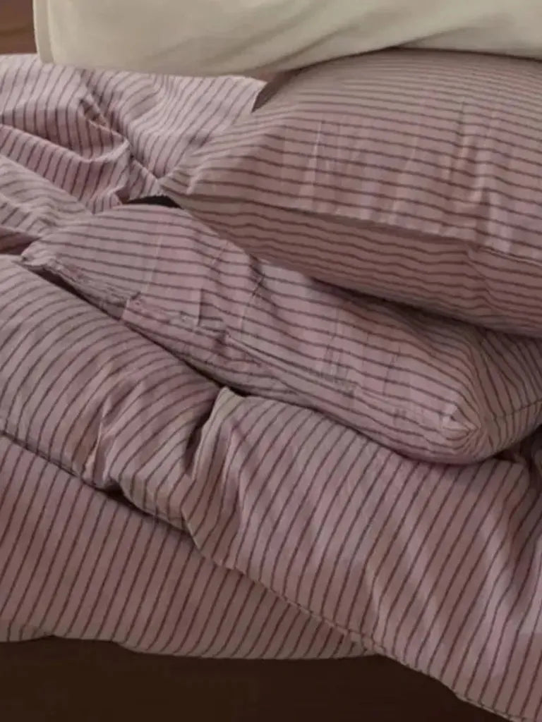 Purple Striped Duvet Cover