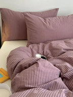Purple Striped Duvet Cover