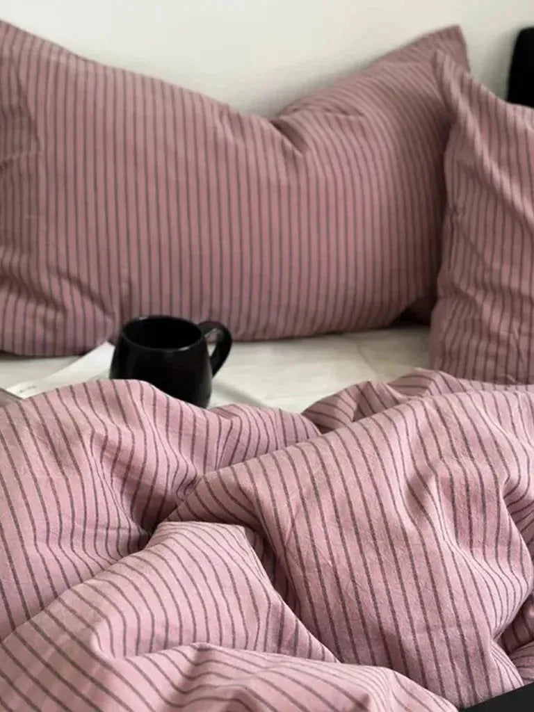 Purple Striped Duvet Cover
