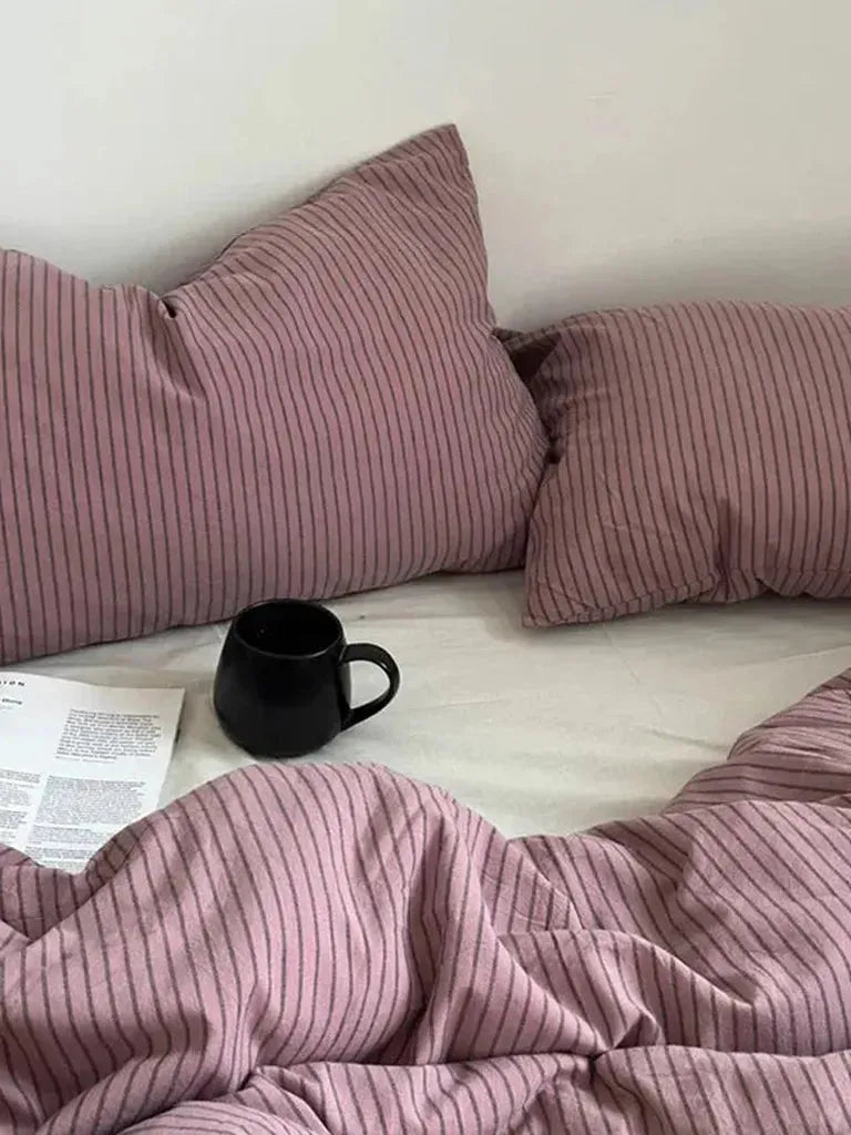 Purple Striped Duvet Cover