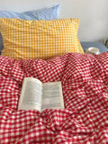 Vintage Red Gingham Duvet Cover