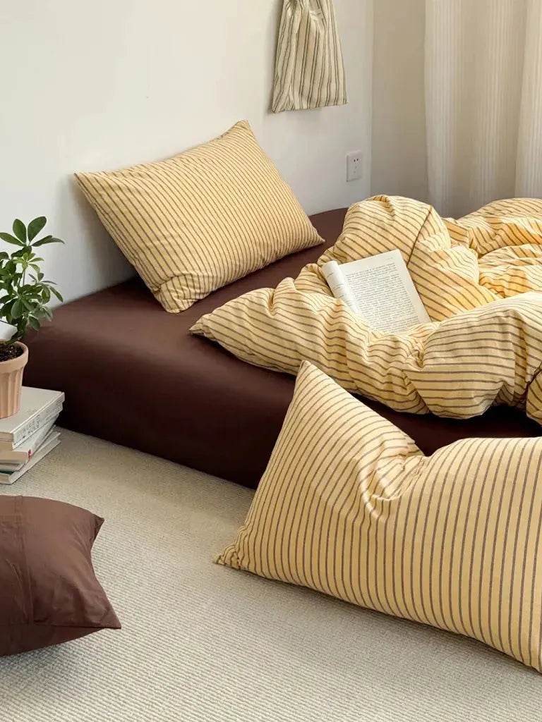 Vintage Striped Duvet Cover Set