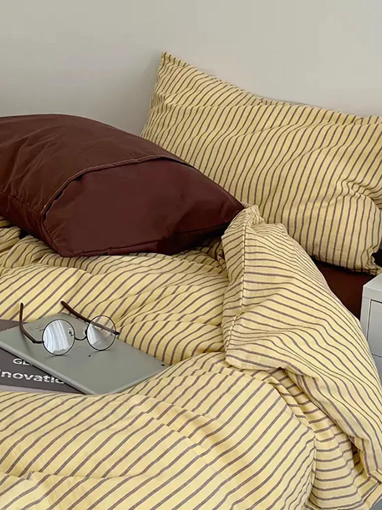 Vintage Striped Duvet Cover Set