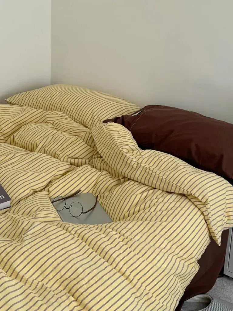 Vintage Striped Duvet Cover Set