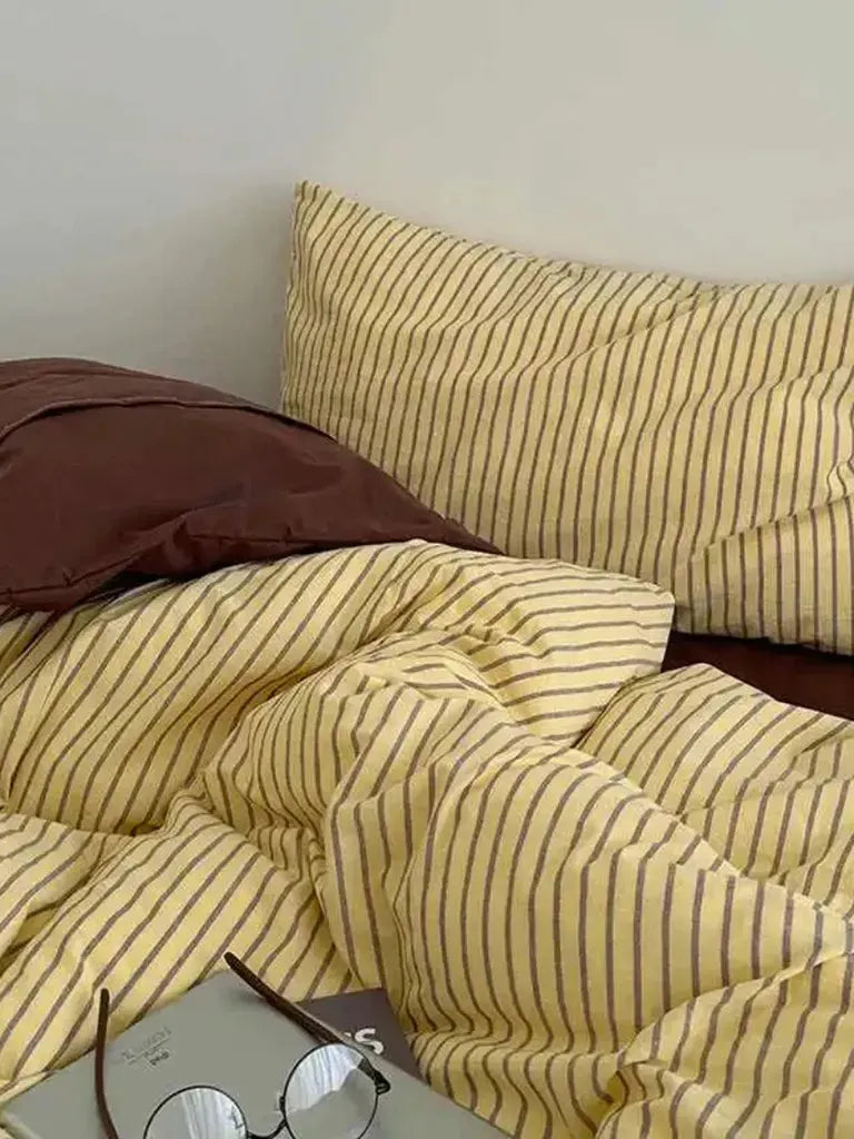 Vintage Striped Duvet Cover Set