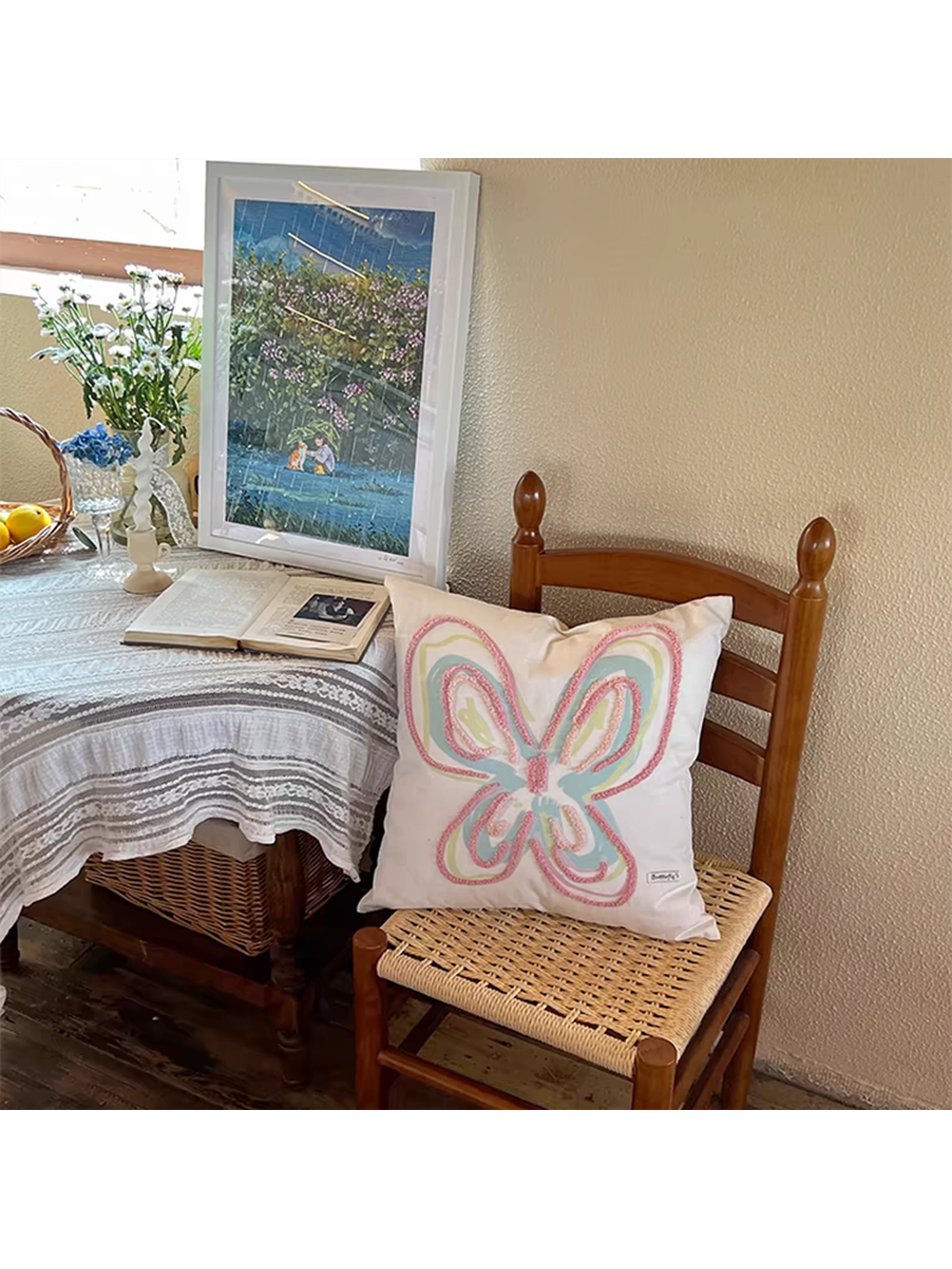 Y2K Butterfly Printed Throw Pillow