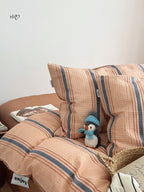 Agave Joyful Stripe Waffle Cotton Duvet Cover original reference image 1