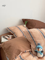 Agave Joyful Stripe Waffle Cotton Duvet Cover original reference image 5