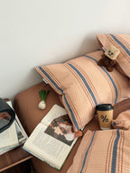 Agave Joyful Stripe Waffle Cotton Duvet Cover original reference image 7