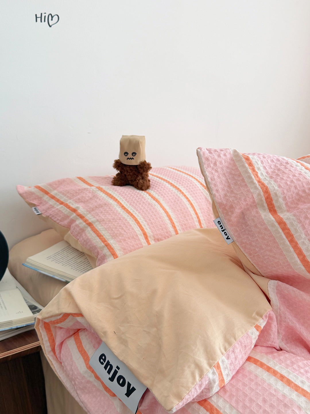 Agave Joyful Stripe Waffle Cotton Duvet Cover original reference image 9