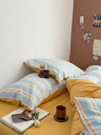 Agave Joyful Stripe Waffle Cotton Duvet Cover original reference image 20