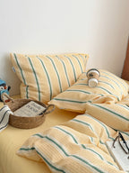 Agave Joyful Stripe Waffle Cotton Duvet Cover original reference image 28