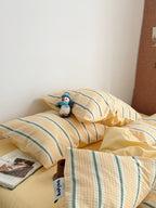 Agave Joyful Stripe Waffle Cotton Duvet Cover original reference image 31