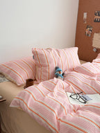 Agave Joyful Stripe Waffle Cotton Duvet Cover original reference image 45