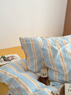 Agave Joyful Stripe Waffle Cotton Duvet Cover original reference image 51