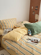 Agave Joyful Stripe Waffle Cotton Duvet Cover original reference image 58