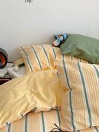 Agave Joyful Stripe Waffle Cotton Duvet Cover original reference image 59