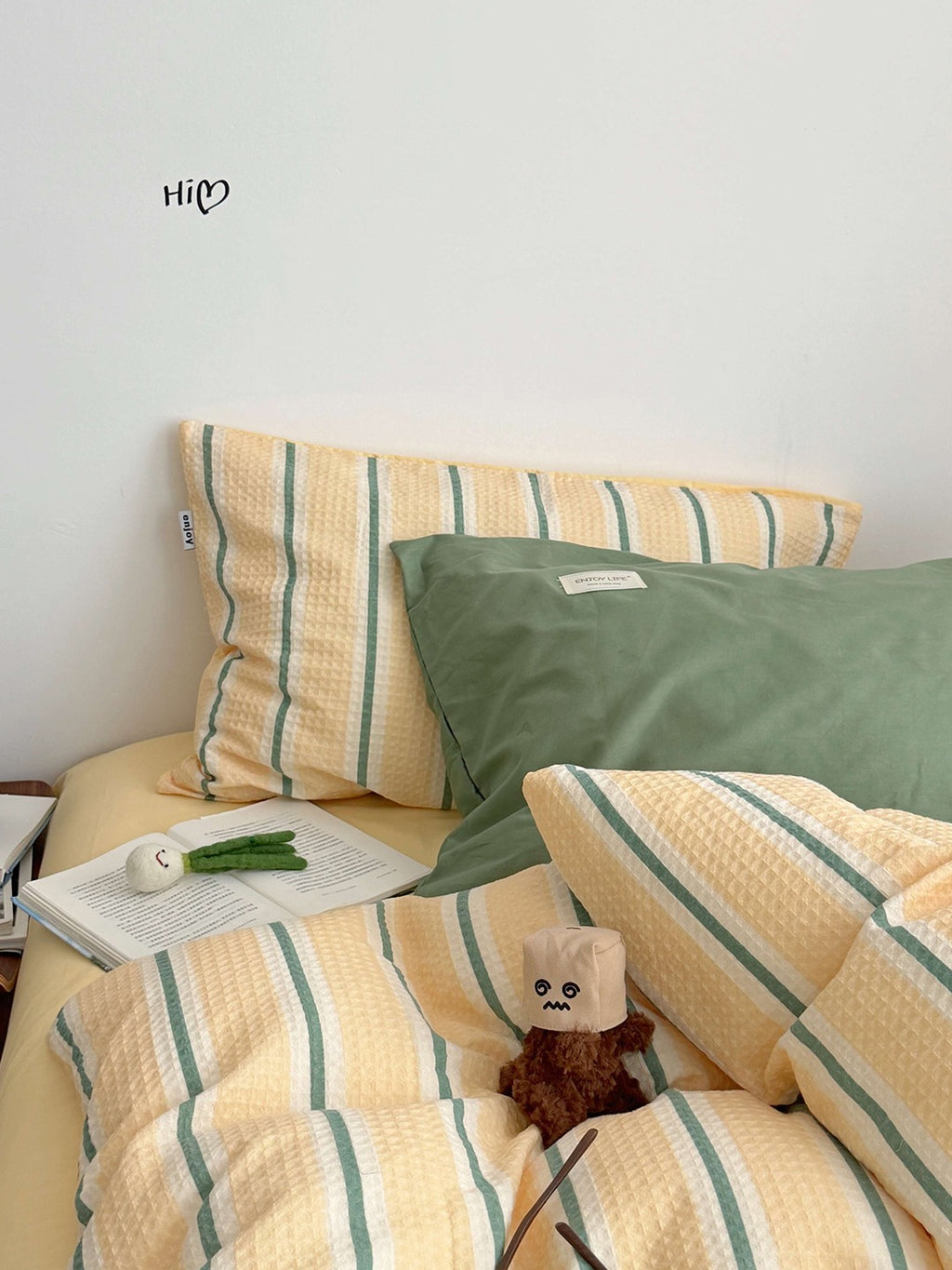 Agave Joyful Stripe Waffle Cotton Duvet Cover original reference image 64