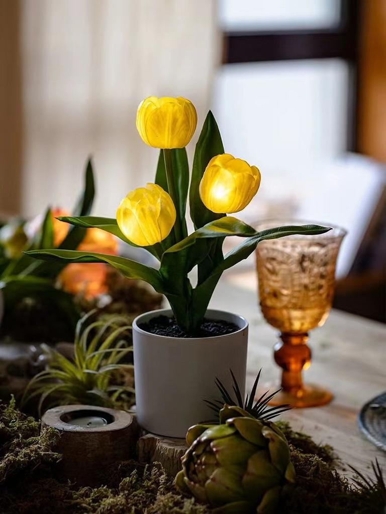 Artificial Tulip Flower Night Light Ambient Lamp