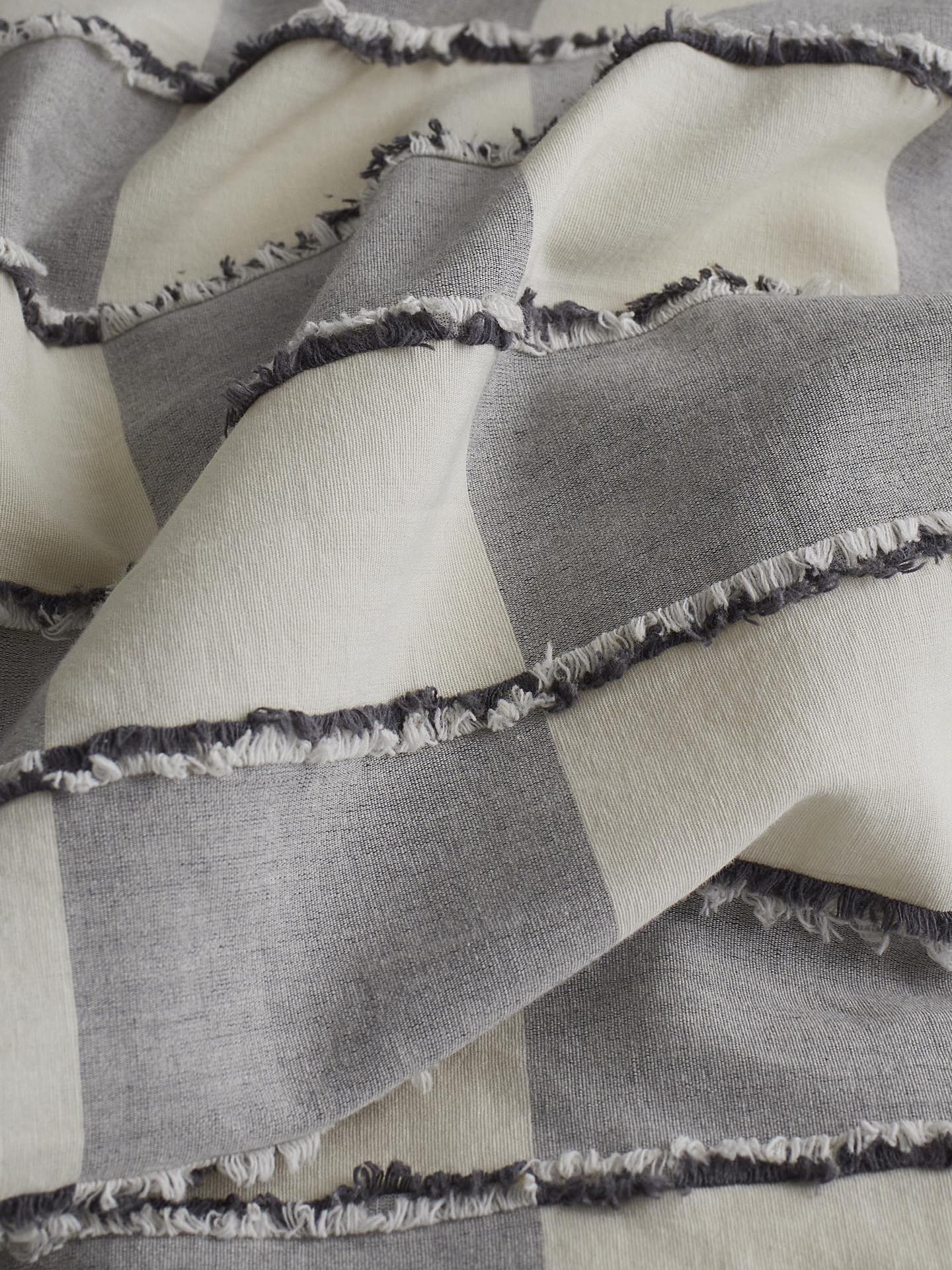 Ashwood Fringe Check Cotton Clipped Jacquard Duvet Cover original reference image 5
