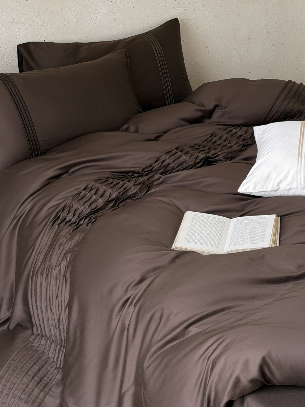 Atelier Smocked Pleat Cotton Duvet Cover original reference image 11
