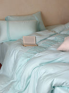 Atelier Smocked Pleat Cotton Duvet Cover original reference image 22