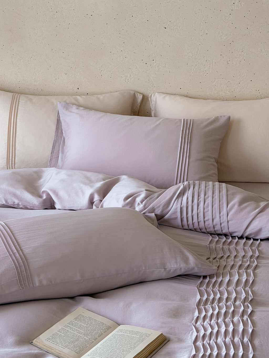 Atelier Smocked Pleat Cotton Duvet Cover original reference image 31