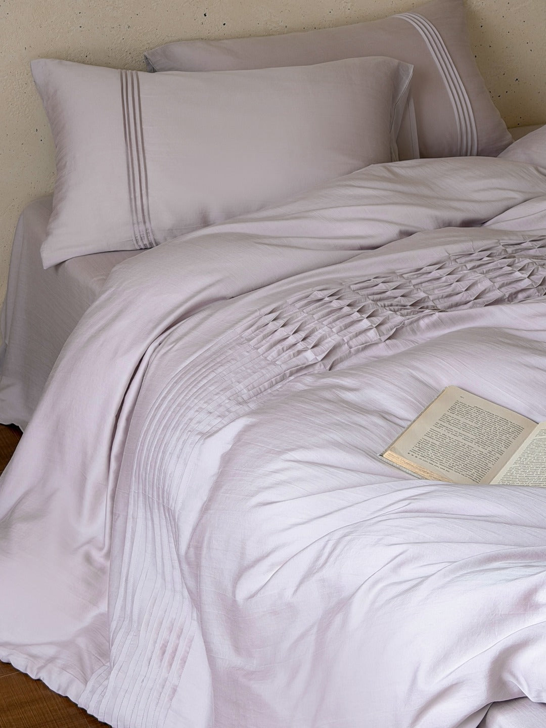 Atelier Smocked Pleat Cotton Duvet Cover original reference image 34