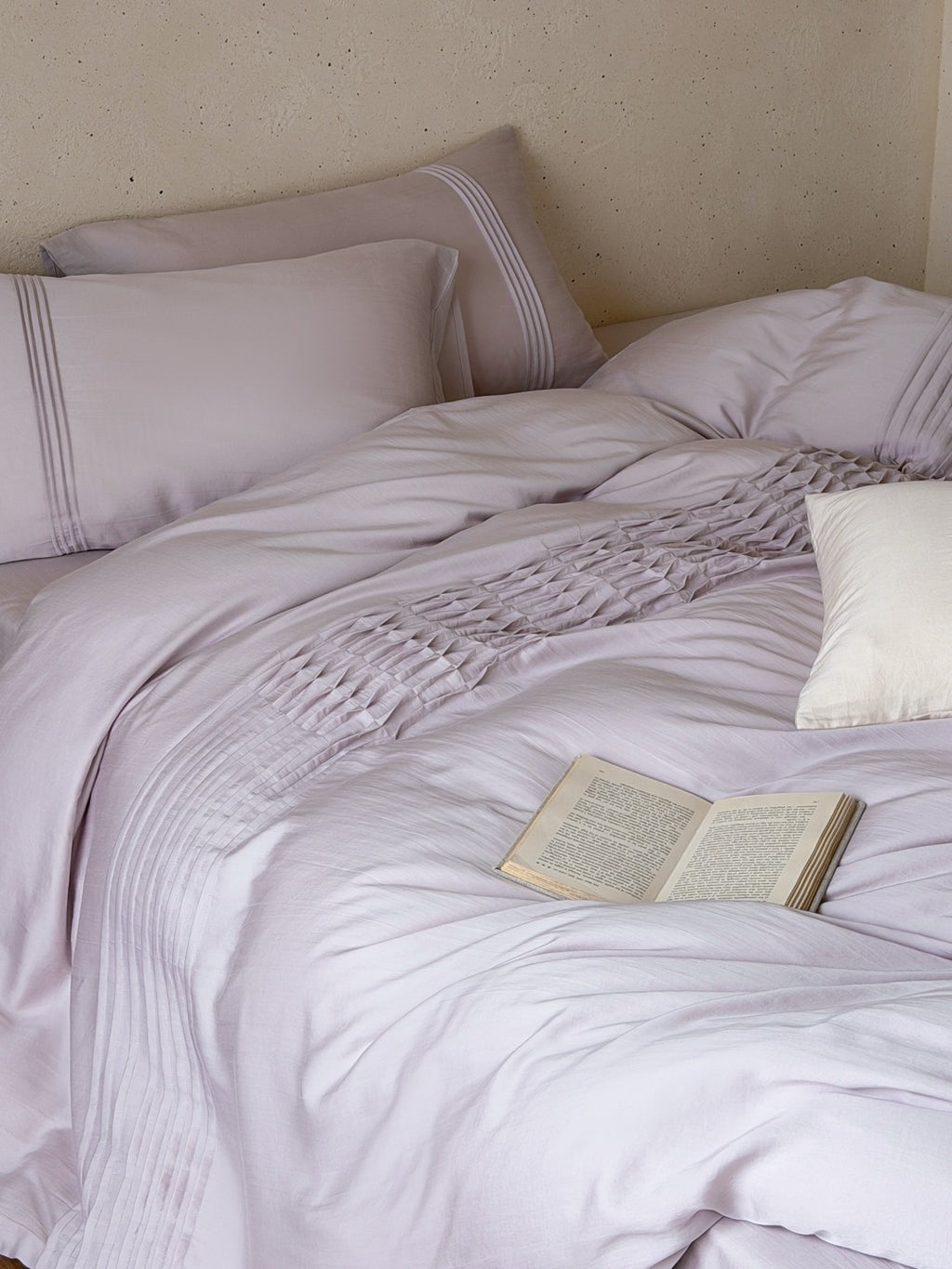 Atelier Smocked Pleat Cotton Duvet Cover original reference image 35