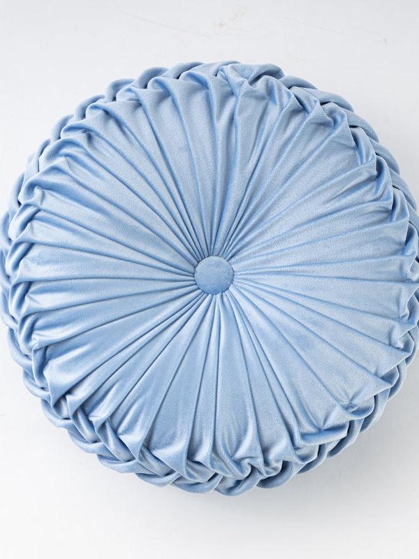 Colorful Round Pleated Velvet Cushion