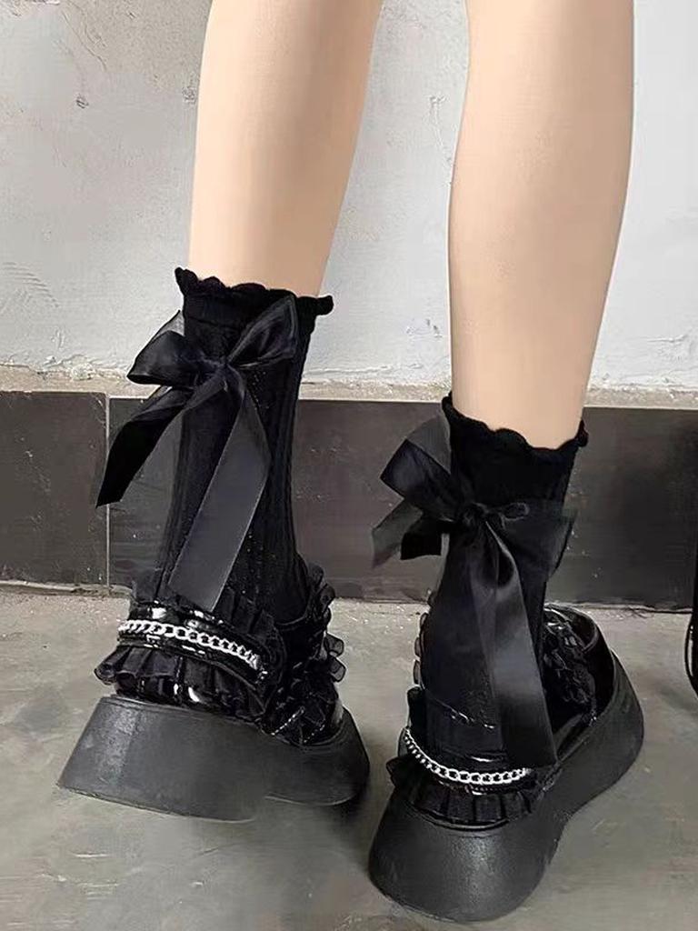 Black Bow Socks