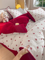 Bliss Floral Cutwork Brushed Cotton Duvet Cover original reference image 3