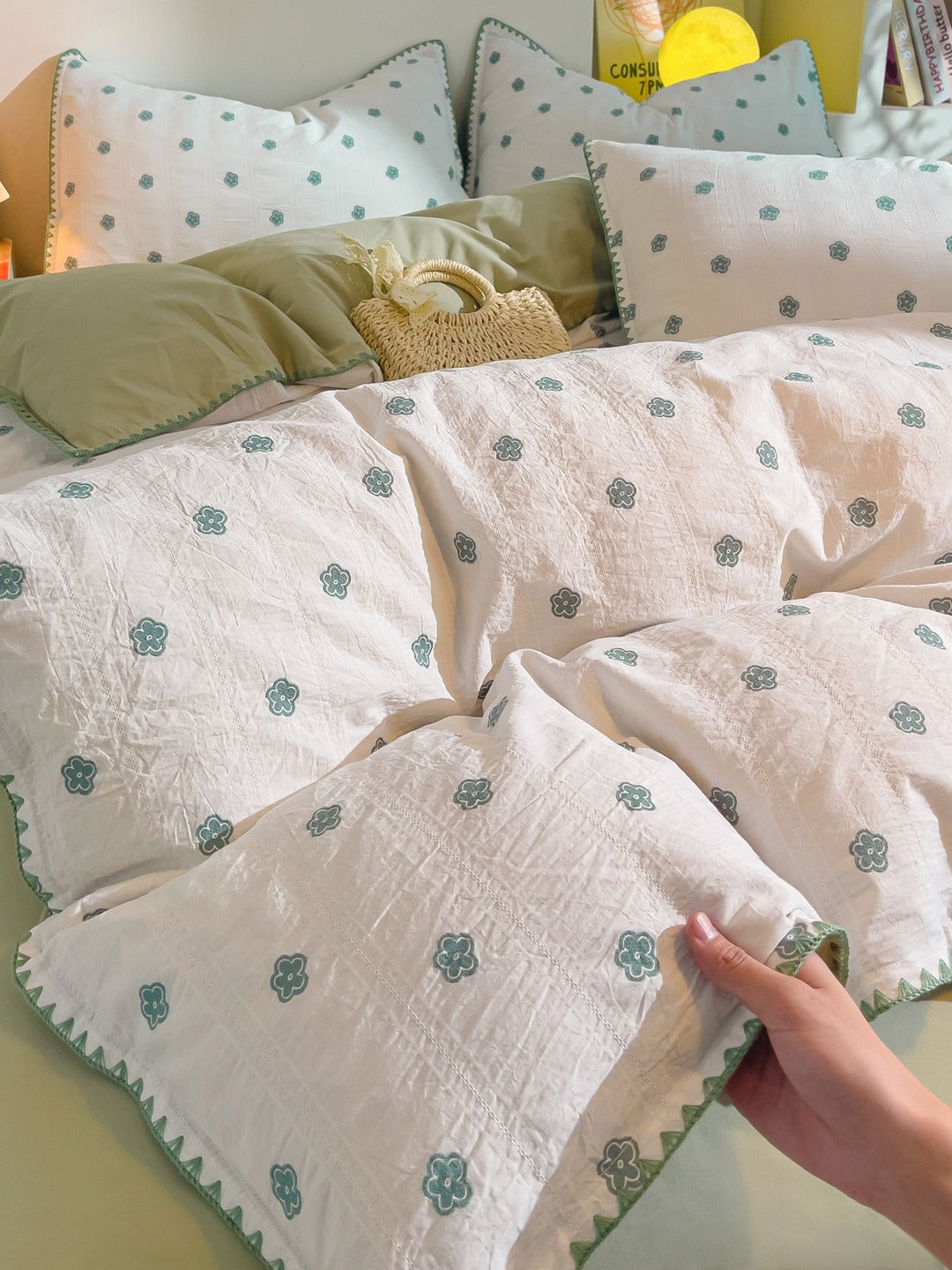 Bliss Floral Cutwork Brushed Cotton Duvet Cover original reference image 24