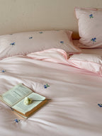 Blueberry Meadow Embroidered Washed Cotton Duvet Cover original reference image 3