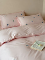Blueberry Meadow Embroidered Washed Cotton Duvet Cover original reference image 5