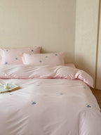 Blueberry Meadow Embroidered Washed Cotton Duvet Cover original reference image 6