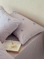 Blueberry Meadow Embroidered Washed Cotton Duvet Cover original reference image 12