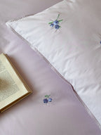 Blueberry Meadow Embroidered Washed Cotton Duvet Cover original reference image 15
