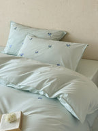 Blueberry Meadow Embroidered Washed Cotton Duvet Cover original reference image 17