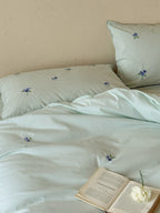 Blueberry Meadow Embroidered Washed Cotton Duvet Cover original reference image 19