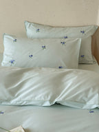 Blueberry Meadow Embroidered Washed Cotton Duvet Cover original reference image 23