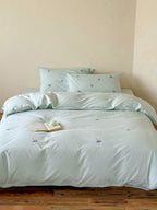 Blueberry Meadow Embroidered Washed Cotton Duvet Cover original reference image 24